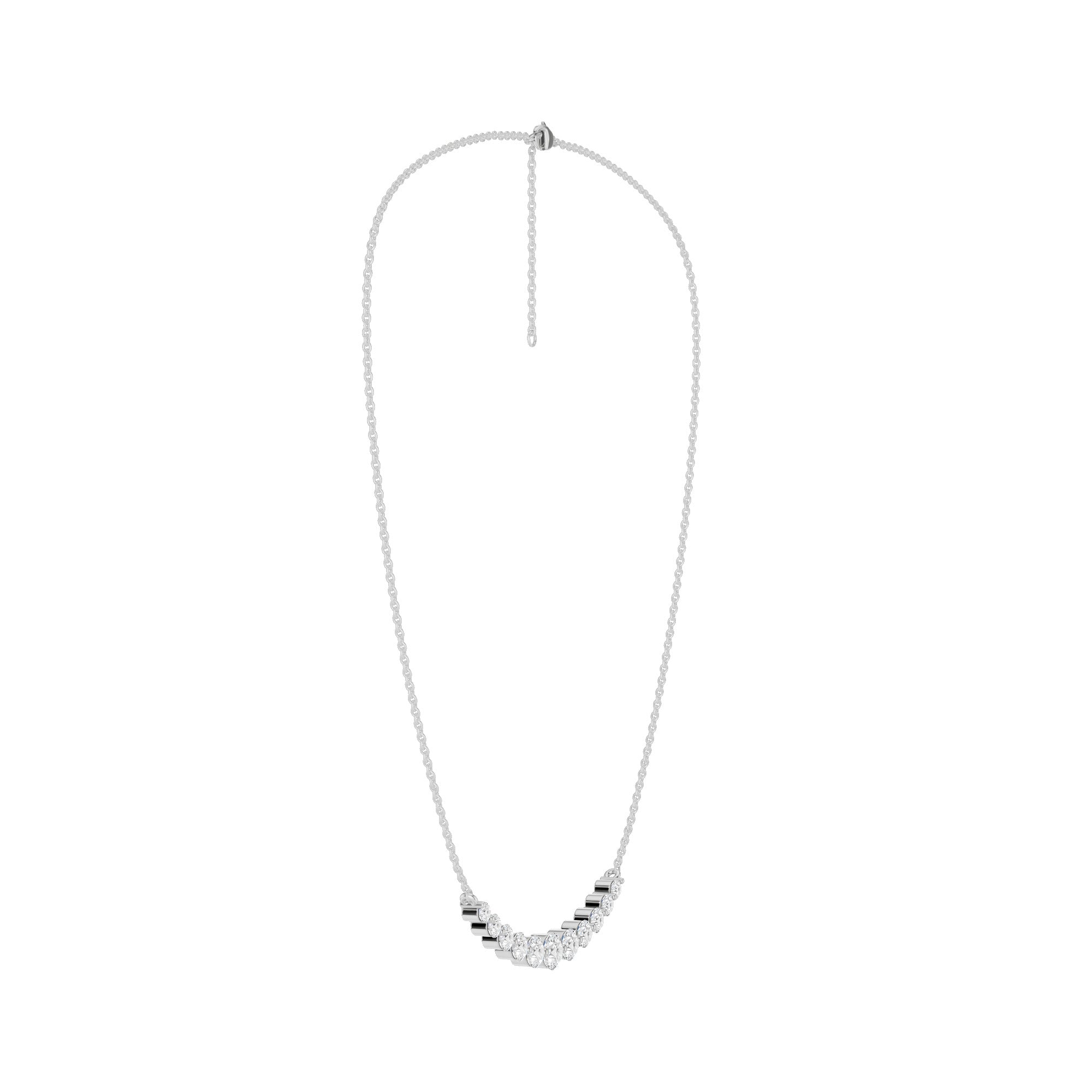 Lab-diamant collier 1,00 ct E-F/VS – 9K hvitt gull