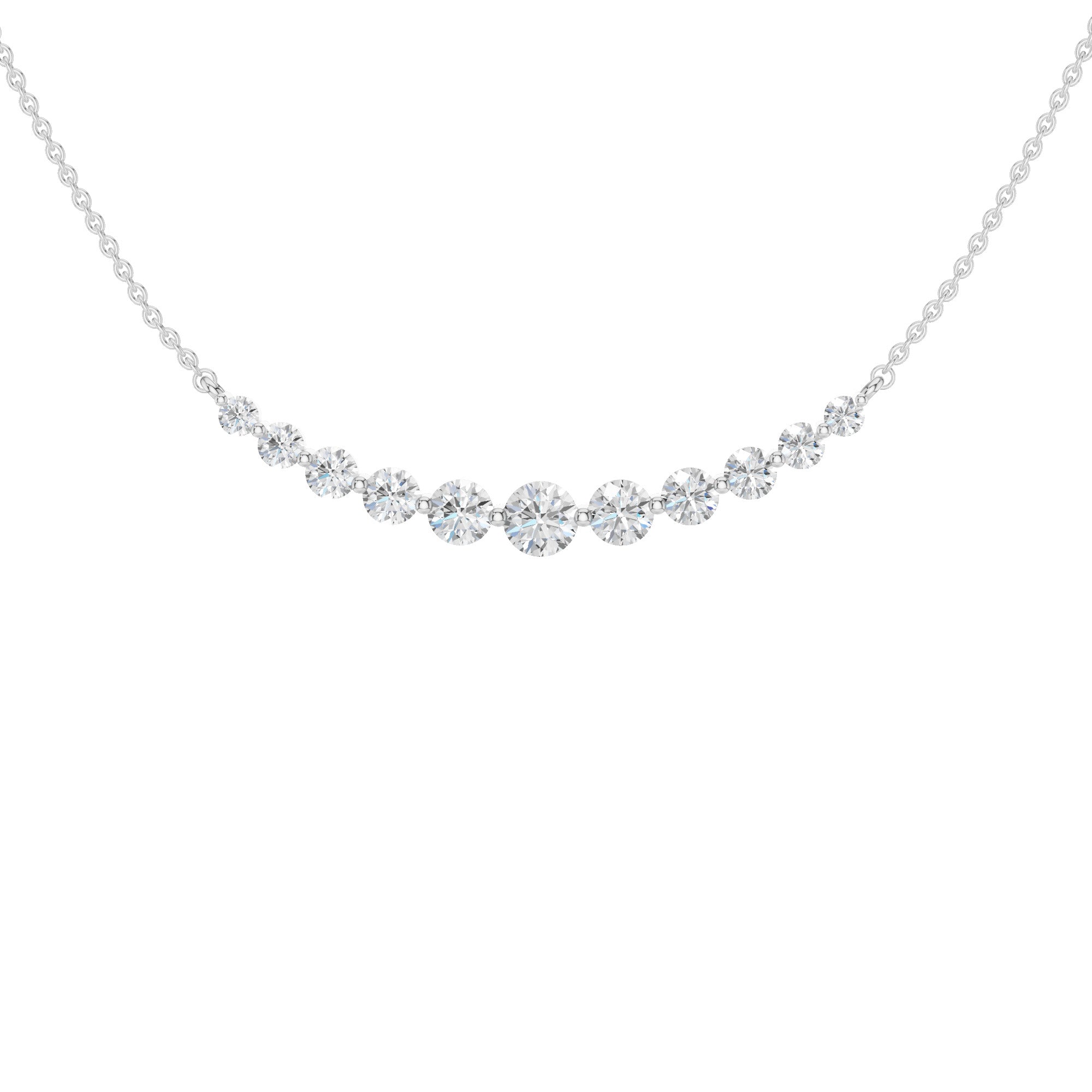 Lab-diamant collier 1,00 ct E-F/VS – 9K hvitt gull