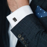 Mansjettknapper i Sølv (925) med Sort CZ