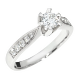Diamantring i hvitt gull (585), 0,35 ct TW/SI diamanter