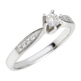 Diamantring i hvitt gull (585) med tot. 0,60 ct TW/SI diamanter
