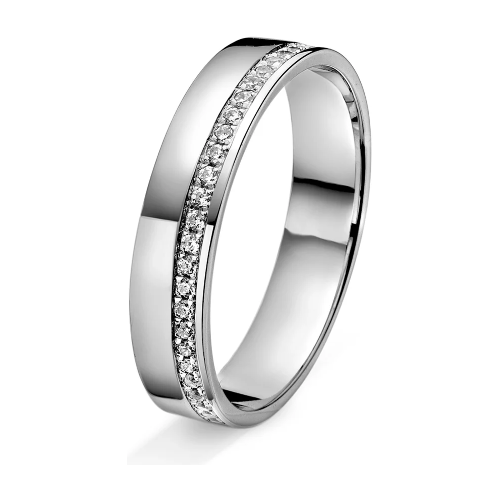 Amore giftering i gult/hvitt gull, 0,15 ct tw/si diamanter, 4.5mm – bilde 2 – Diamanthuset