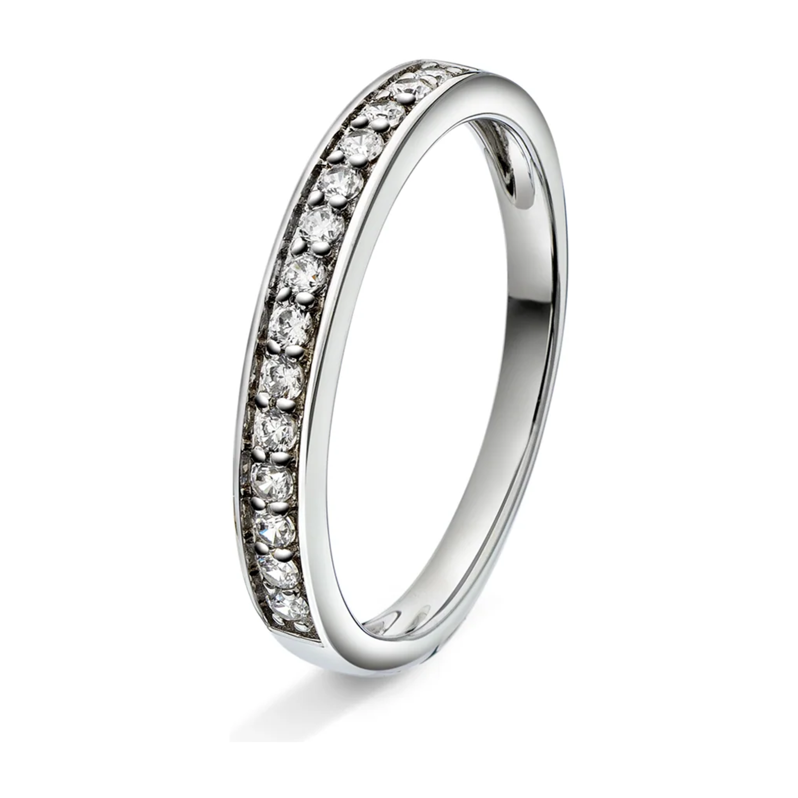 Amore giftering ring i gult/hvitt gull, en rekke, 0,20 ct tw/si diamanter – bilde 2 – Diamanthuset