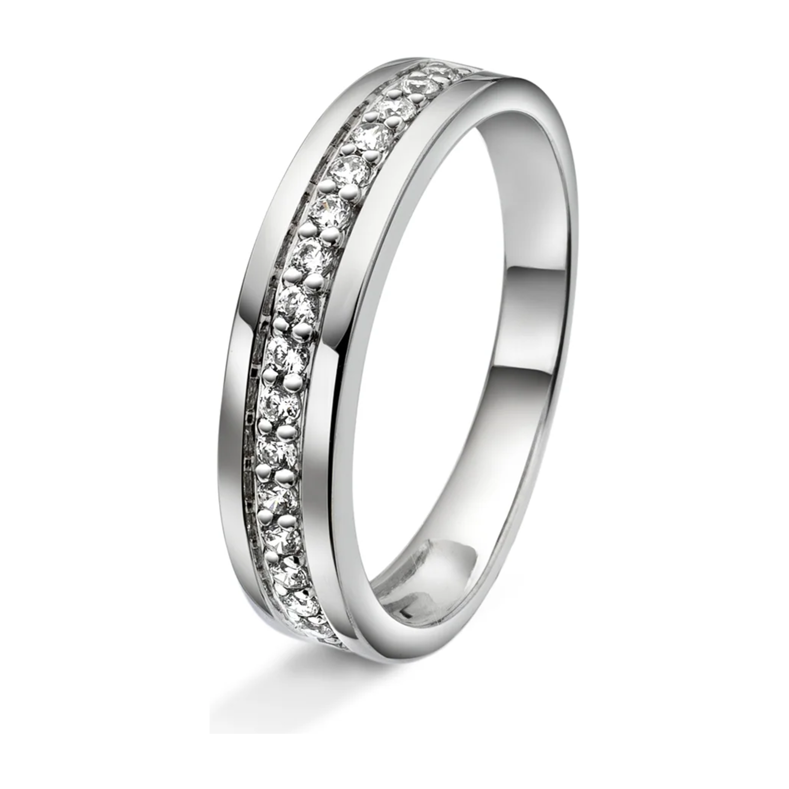 Amore giftering ring i gult/hvitt gull, en rekke, 0,25 ct tw/si diamanter – bilde 2 – Diamanthuset