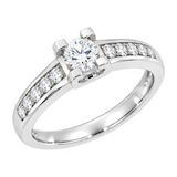 Carola diamantring i hvitt gull (585) med tot. 0,90 ct TW/SI diamanter