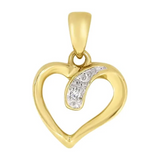Diamant halssmykke i gult gull, 0.01CT TWSI - Diamanthuset