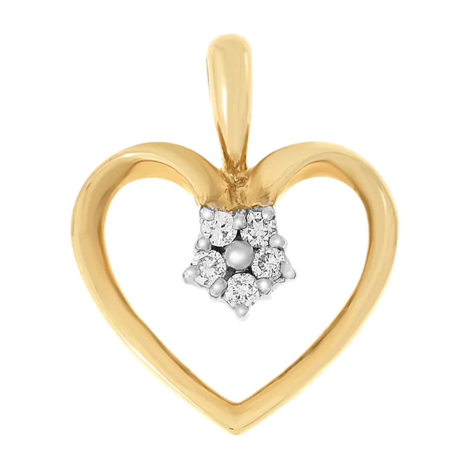 Diamant halssmykke i gult gull, 0.07ct TWSi - Diamanthuset