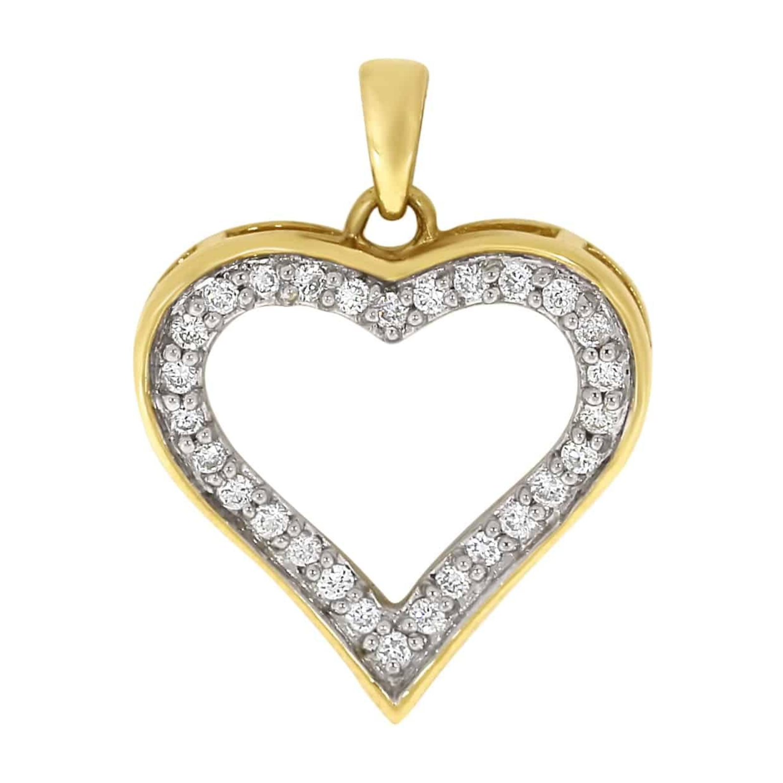 Diamant halssmykke i gult gull, 0.25CT TWSI - Diamanthuset