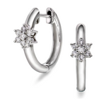 Diamant øredobber 14kt hvitt gull 0.25ct TW Si - Diamanthuset