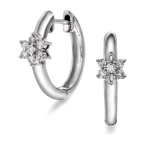 Diamantørepynt i hvitt gull (585), 0,25 ct TW/SI diamanter