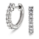 Diamant øredobber 14kt hvitt gull 0.35ct TW Si - Diamanthuset