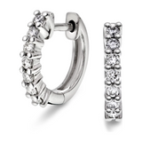 Diamant øredobber 14kt hvitt gull 0.35ct TW Si - Diamanthuset