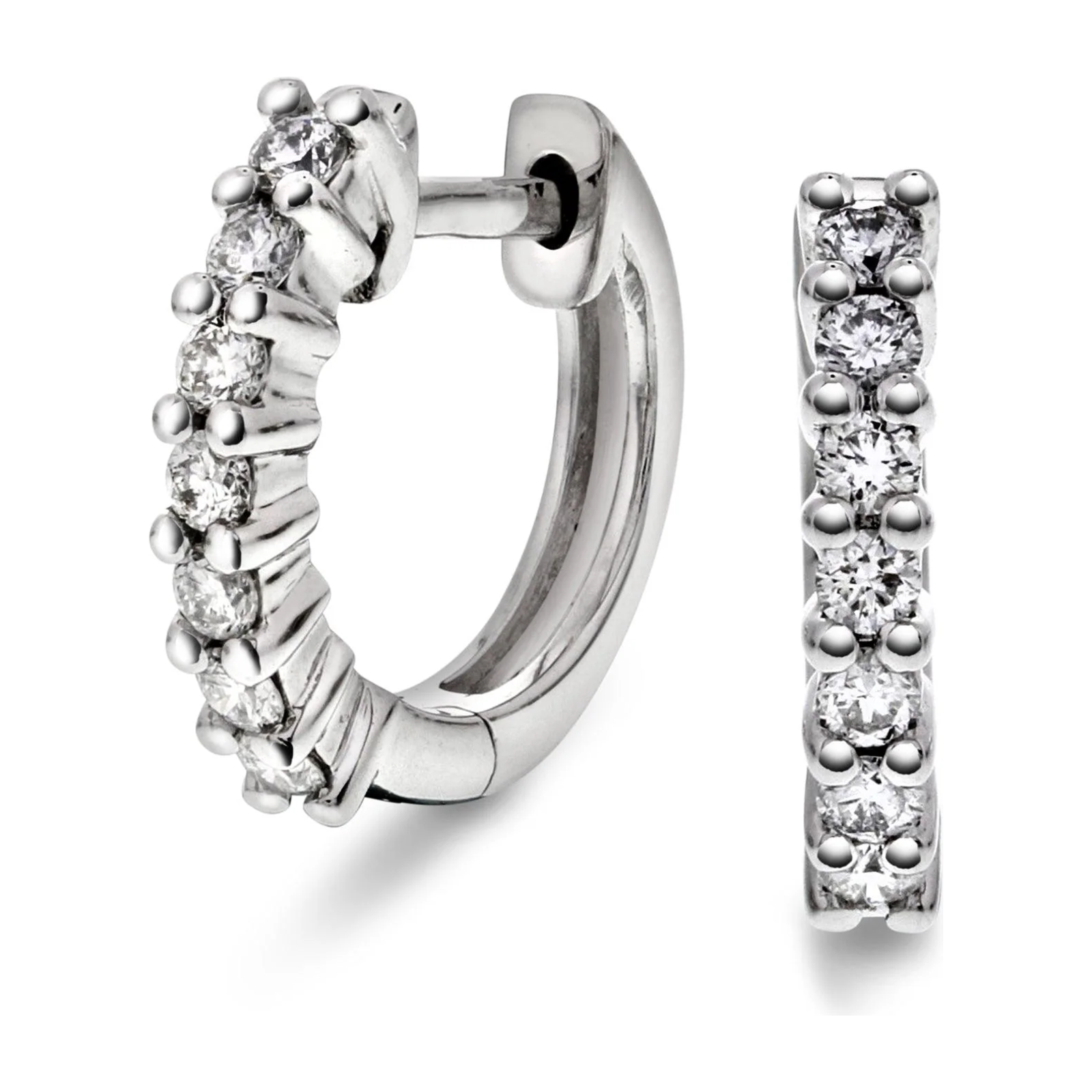 Diamant øredobber 14kt hvitt gull 0.35ct TW Si - Diamanthuset