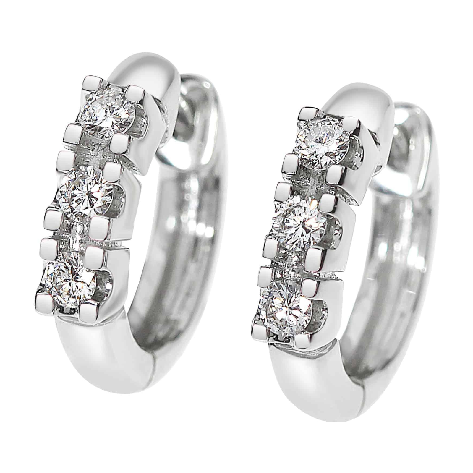Diamant øredobber i hvitt gull, 0.12CT TWSI - Diamanthuset
