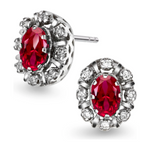 Diana Diamant øredobber med rubin 0,16ct TWSI - Diamanthuset