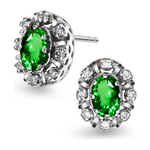 Diana Diamant øredobber med smaragd 0,16ct TWSI - Diamanthuset