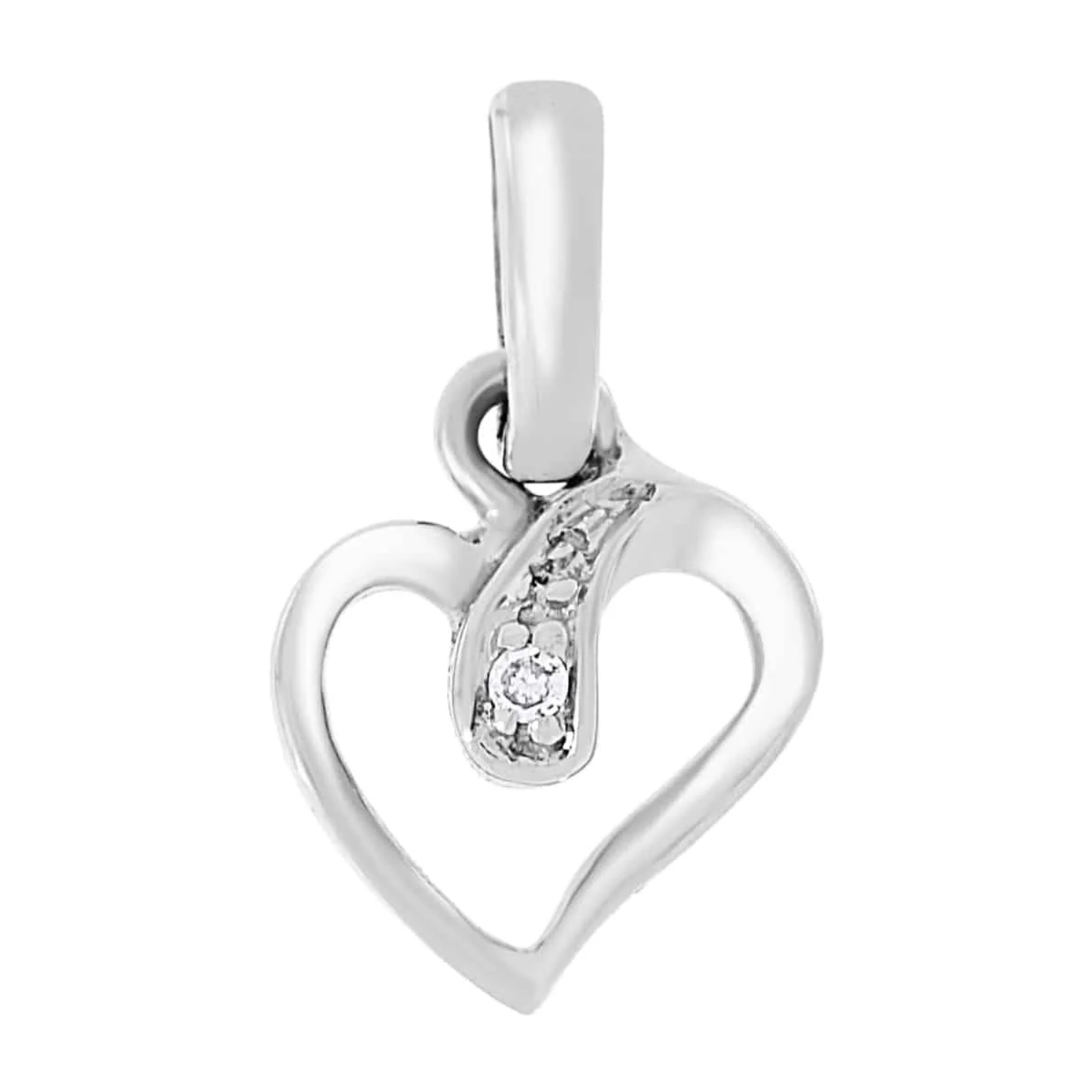 Diamanthalssmykke i hvitt gull, 0.005CT TWSI - Diamanthuset