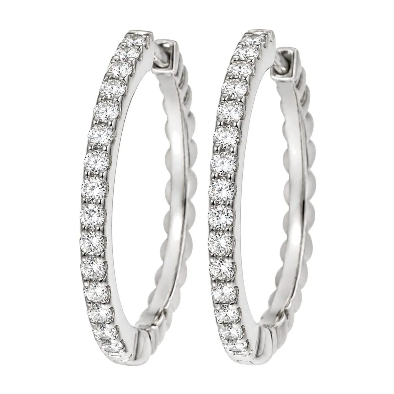 Diamant øredobber i hvitt gull, 0.60ct TWSi - Diamanthuset