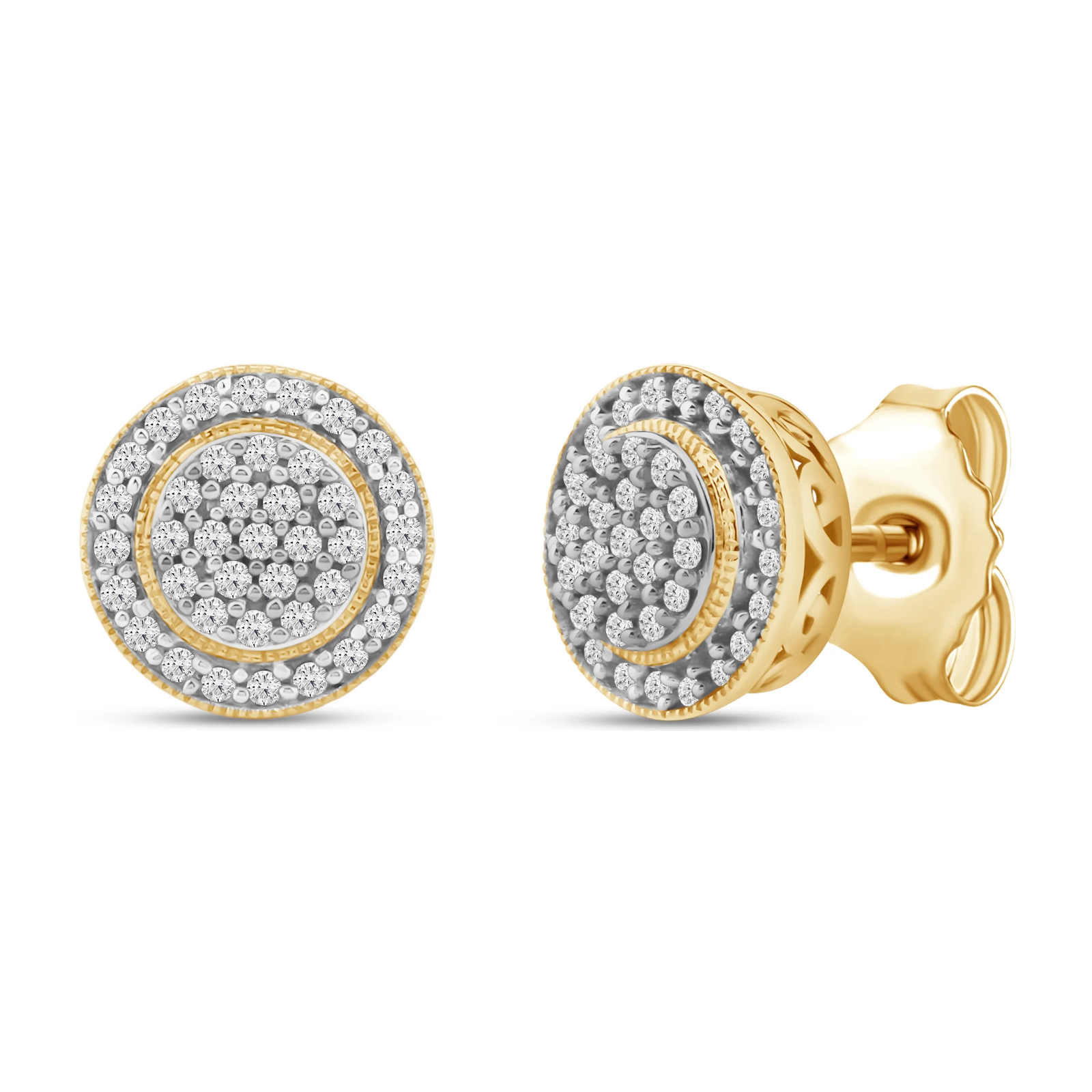 Diamantørepynt i Hvitt/Gult Gull (585) Med 0,20 ct TW/SI Diamanter – bilde 6 – Diamanthuset