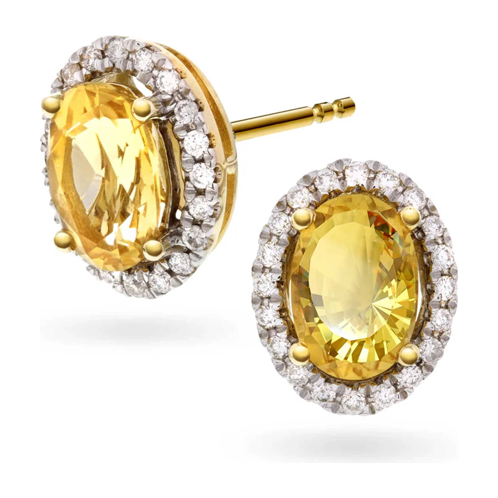 Diamantørepynt i Gult Gull, 1,50 ct Citrin og 0,20 ct TW/SI Diamanter – Diamanthuset