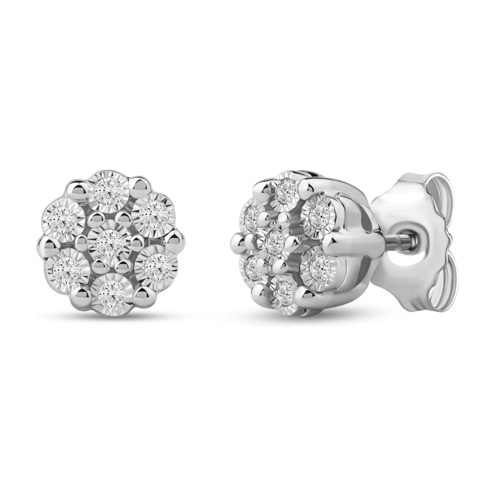 Diamantørepynt i Gult/Hvitt Gull (585) Med 0,12 ct TW/SI Diamanter – bilde 8 – Diamanthuset