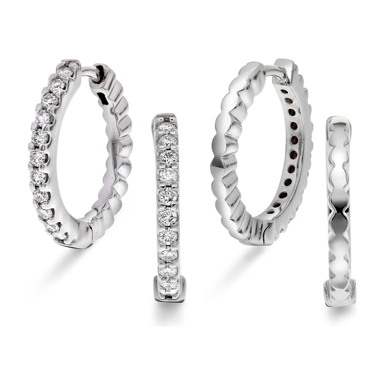 Diamantørepynt i Hvitt Gull (585), 0,37 ct TW/SI Diamanter – Diamanthuset