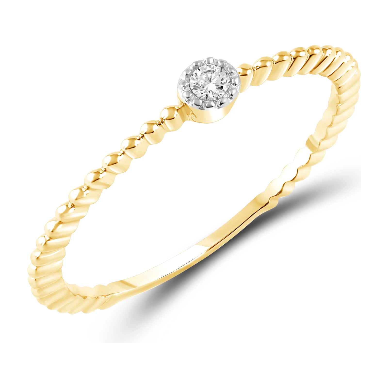 Diamantring i Hvitt/Gult Gull, 0,05 ct TW/SI – Diamanthuset