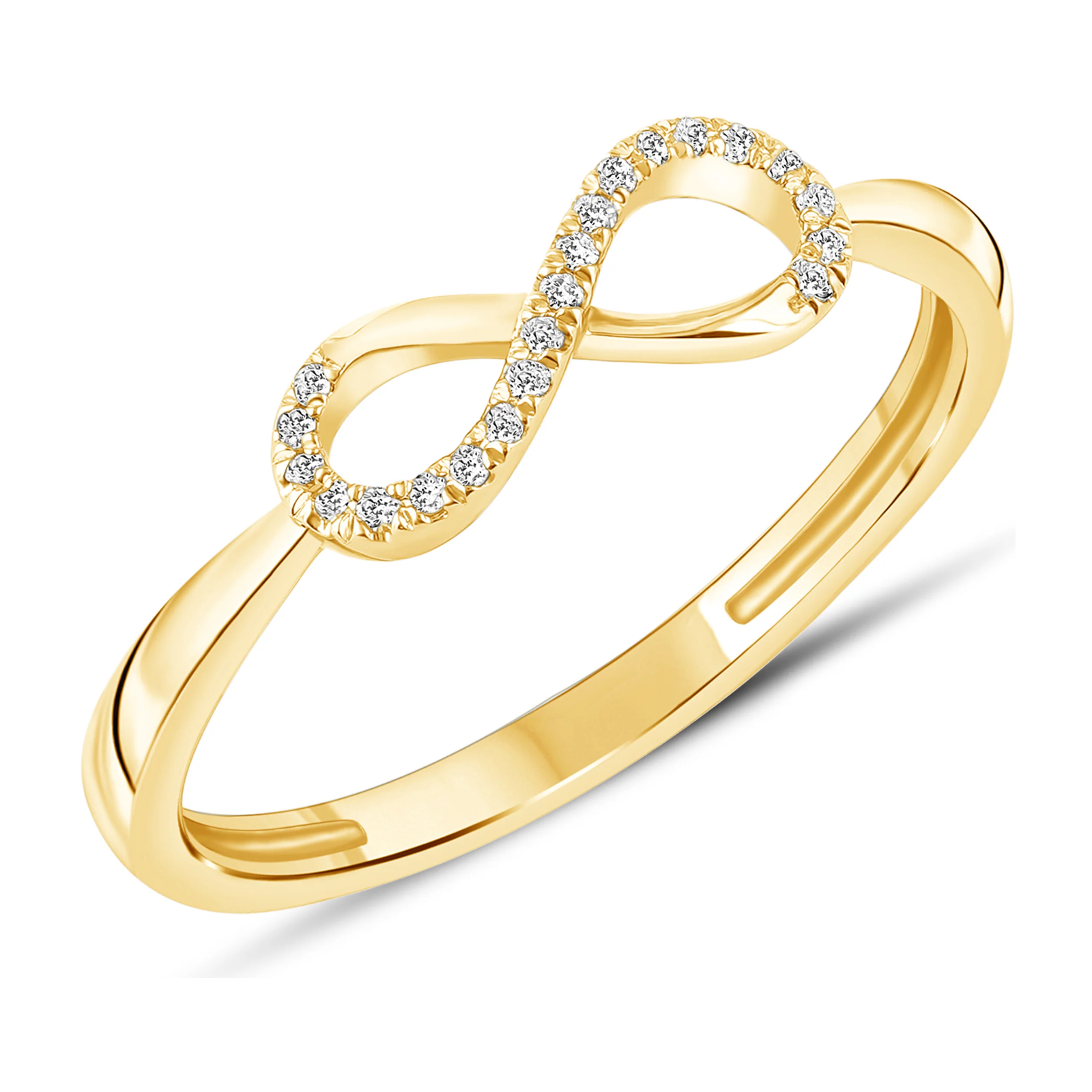 Diamantring i Hvitt/Gult Gull, 0,08 ct TW/SI – Diamanthuset