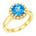 Diamantring i gult gull 0,15 ct TW/SI diamanter med topas – Diamanthuset