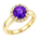 Diamantring i gult gull 0,15 ct TW/SI diamanter med ametyst – Diamanthuset