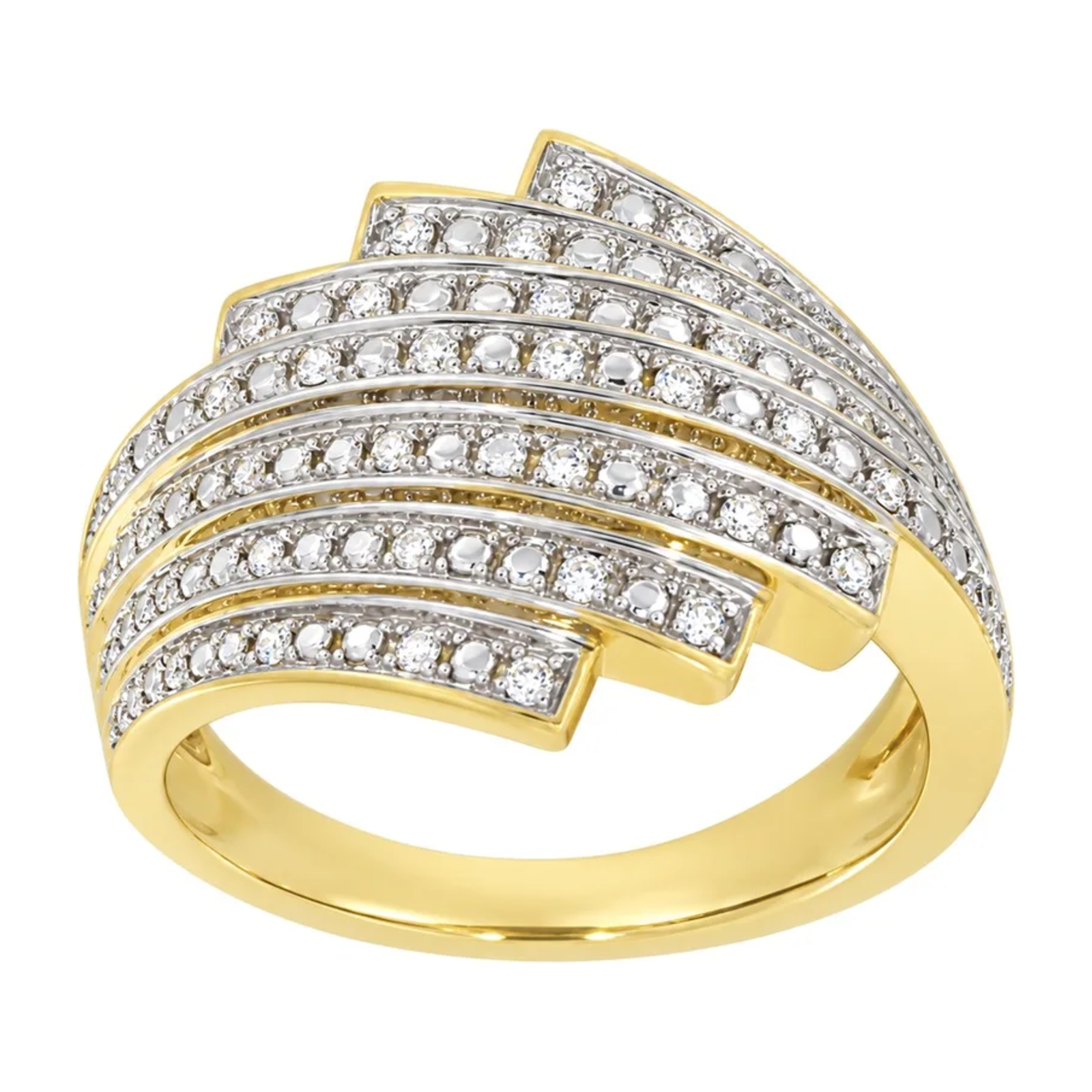 Diamantring i Hvitt/Gult Gull, 0,20 ct TW/SI – Diamanthuset