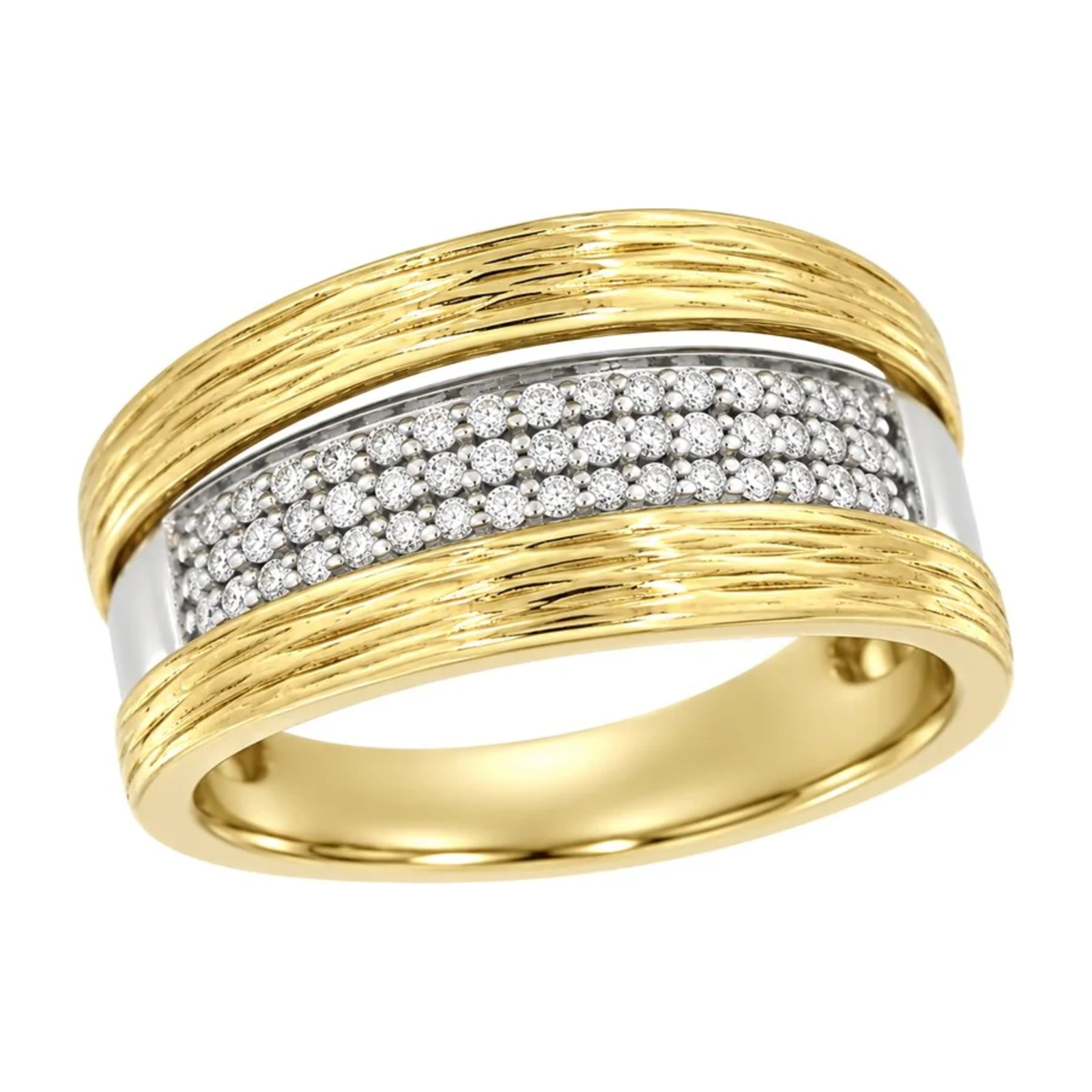 Diamantring i Hvitt/Gult Gull, 0,25 ct TW/SI – Diamanthuset
