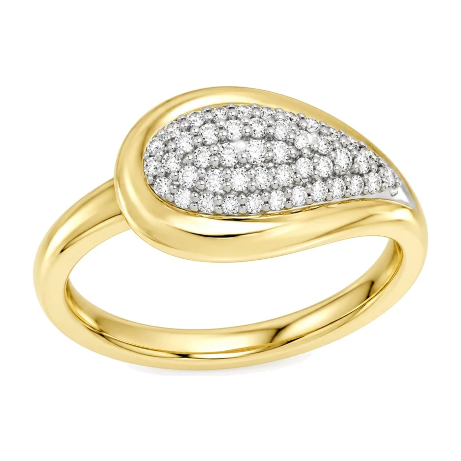 Diamantring i hvitt/gult gull, 0,25 ct TW/SI – bilde 2 – Diamanthuset