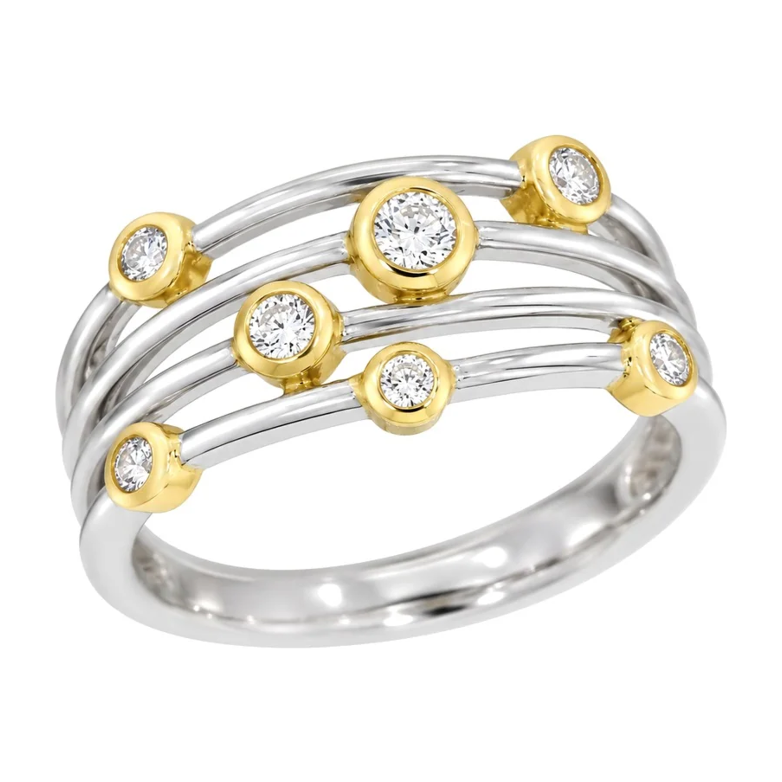 Diamantring i Hvitt/Gult Gull, 0,35 ct TW/SI – Diamanthuset