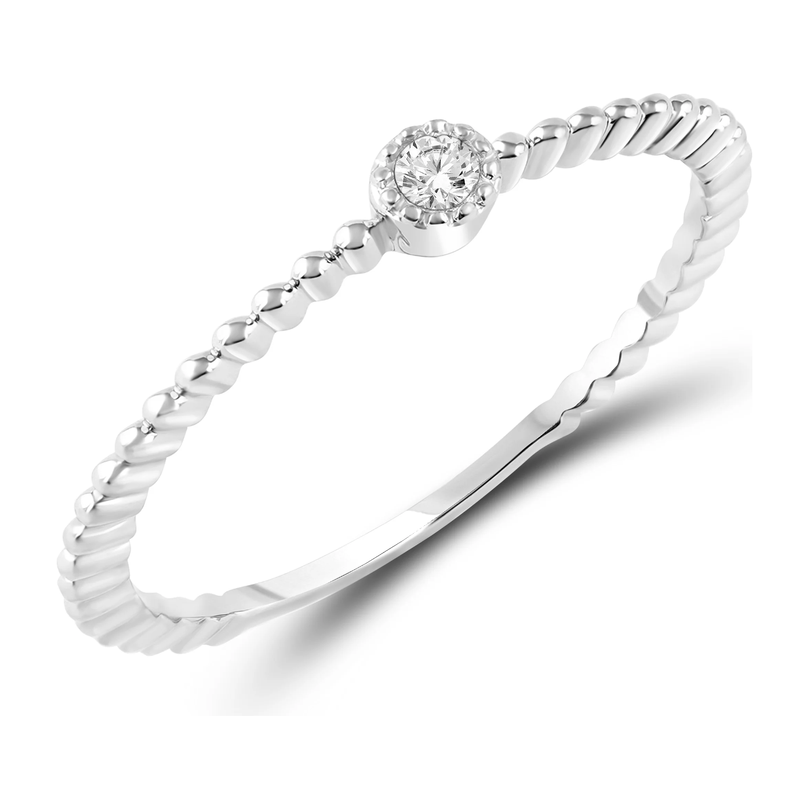 Diamantring i Hvitt/Gult Gull, 0,05 ct TW/SI – bilde 2 – Diamanthuset