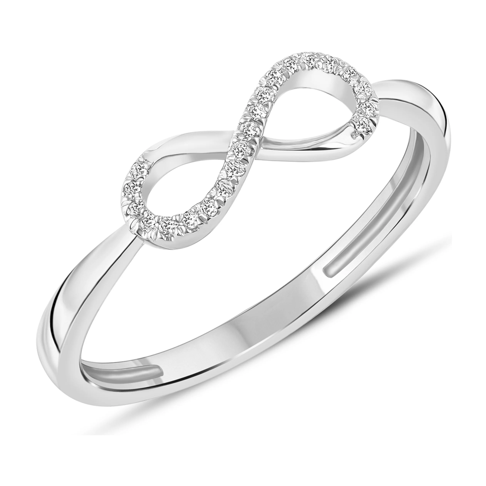 Diamantring i Hvitt/Gult Gull, 0,08 ct TW/SI – bilde 2 – Diamanthuset