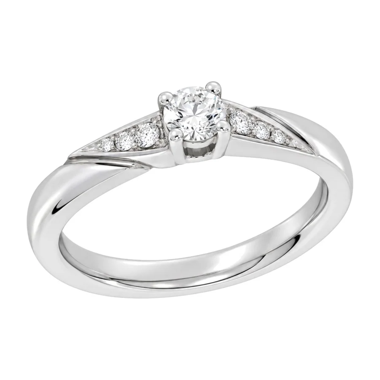 Diamantring i hvitt gull, 0,26 ct TW/S – Diamanthuset