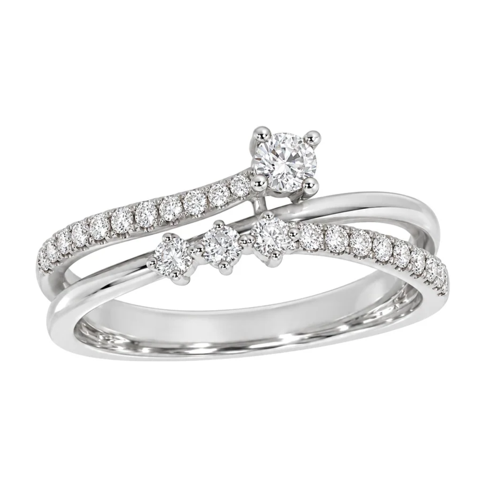 Diamantring i hvitt gull, 0,42 ct TW/SI – Diamanthuset