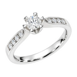 Diamantring i hvitt gull, 0,45 ct TW/SI