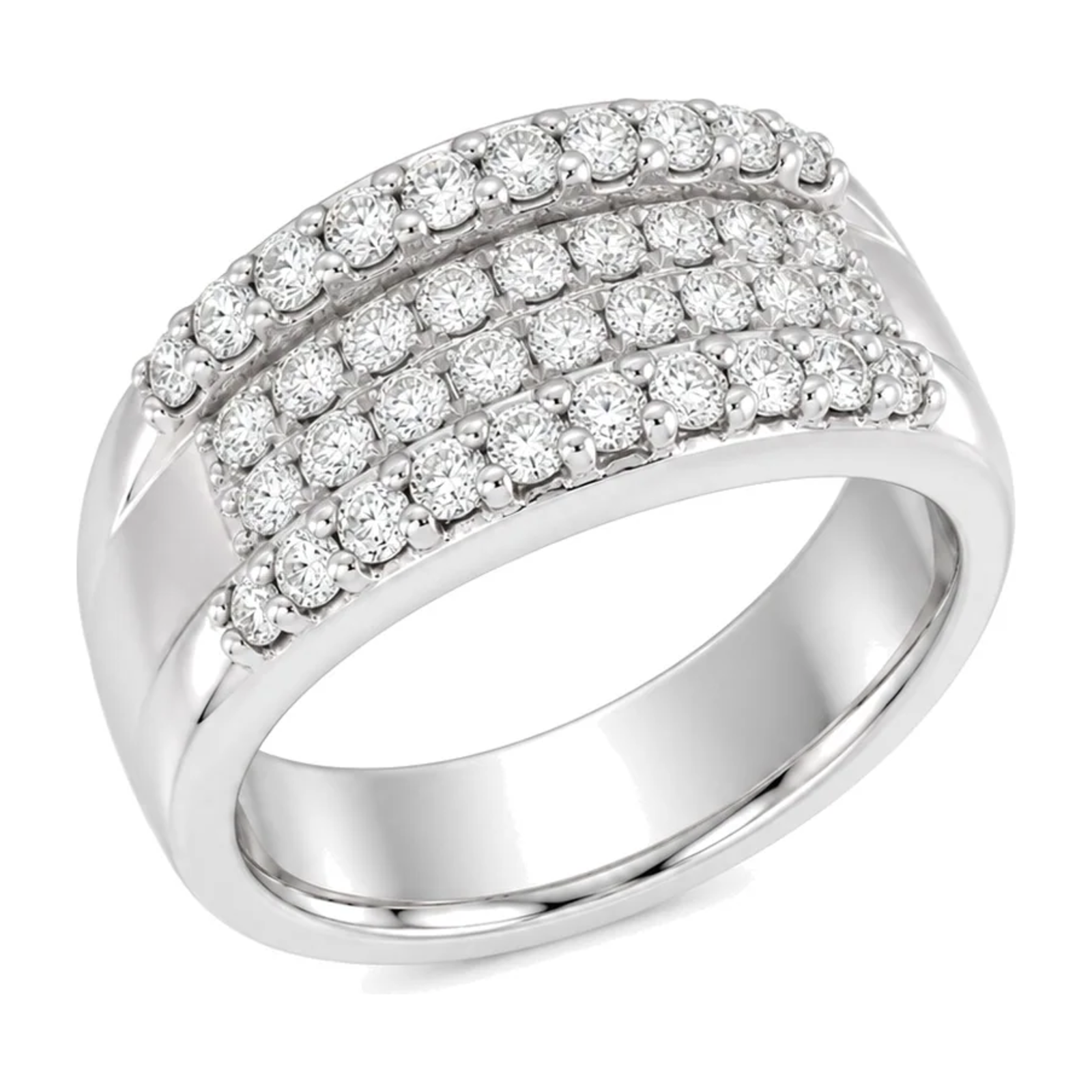Diamantring i hvitt gull, 0.75CT TWSI - Diamanthuset