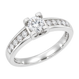 Diamantring i hvitt gull, 0,80 ct TW/SI