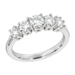 Diamantring i hvitt gull med 5 stener, 0,75 ct TW/SI – Diamanthuset
