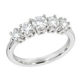 Diamantring i hvitt gull med 5 stener, 0,75 ct TW/SI – Diamanthuset