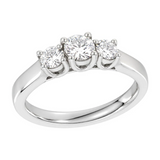 Diamantring i Hvitt Gull og tre Diamanter 0,25 TW/SI – Diamanthuset