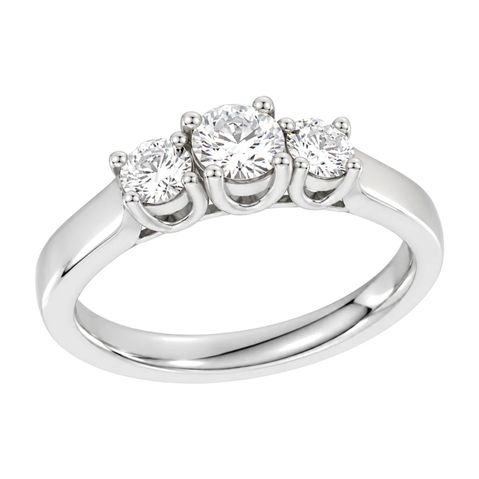 Diamantring i Hvitt Gull og tre Diamanter 0,25 TW/SI – Diamanthuset