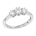 Diamantring i Hvitt Gull og tre Diamanter 0,30 ct TW/SI – Diamanthuset