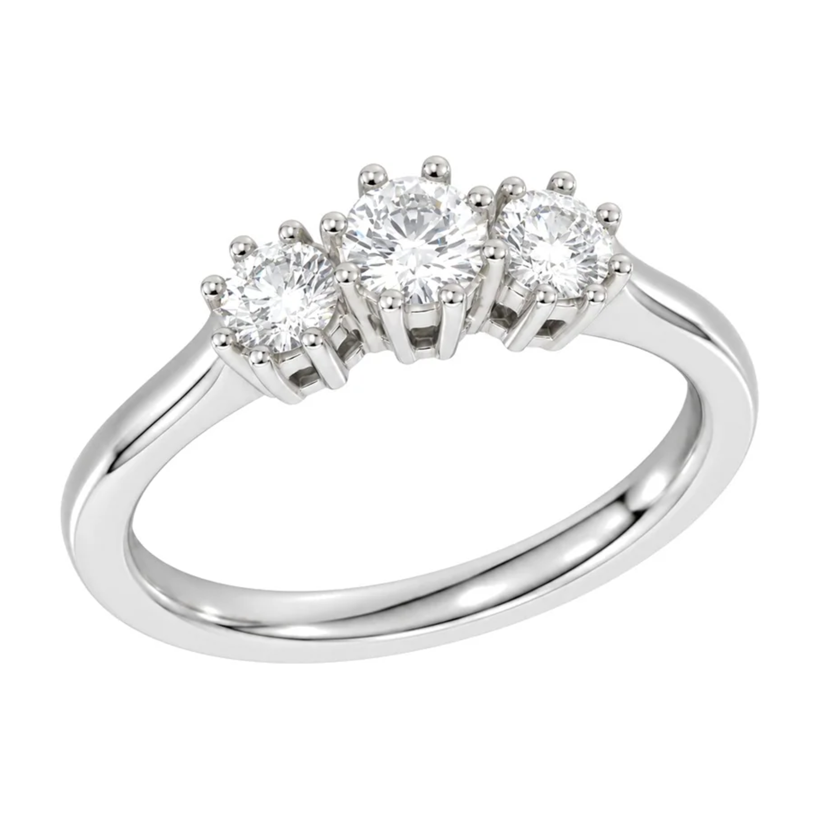 Diamantring i Hvitt Gull og tre Diamanter 0,30 ct TW/SI – Diamanthuset