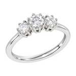 Diamantring i Hvitt Gull og tre Diamanter 0,60 ct TW/SI – Diamanthuset