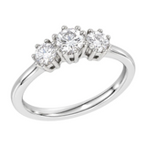 Diamantring i Hvitt Gull og tre Diamanter 0,60 ct TW/SI – Diamanthuset