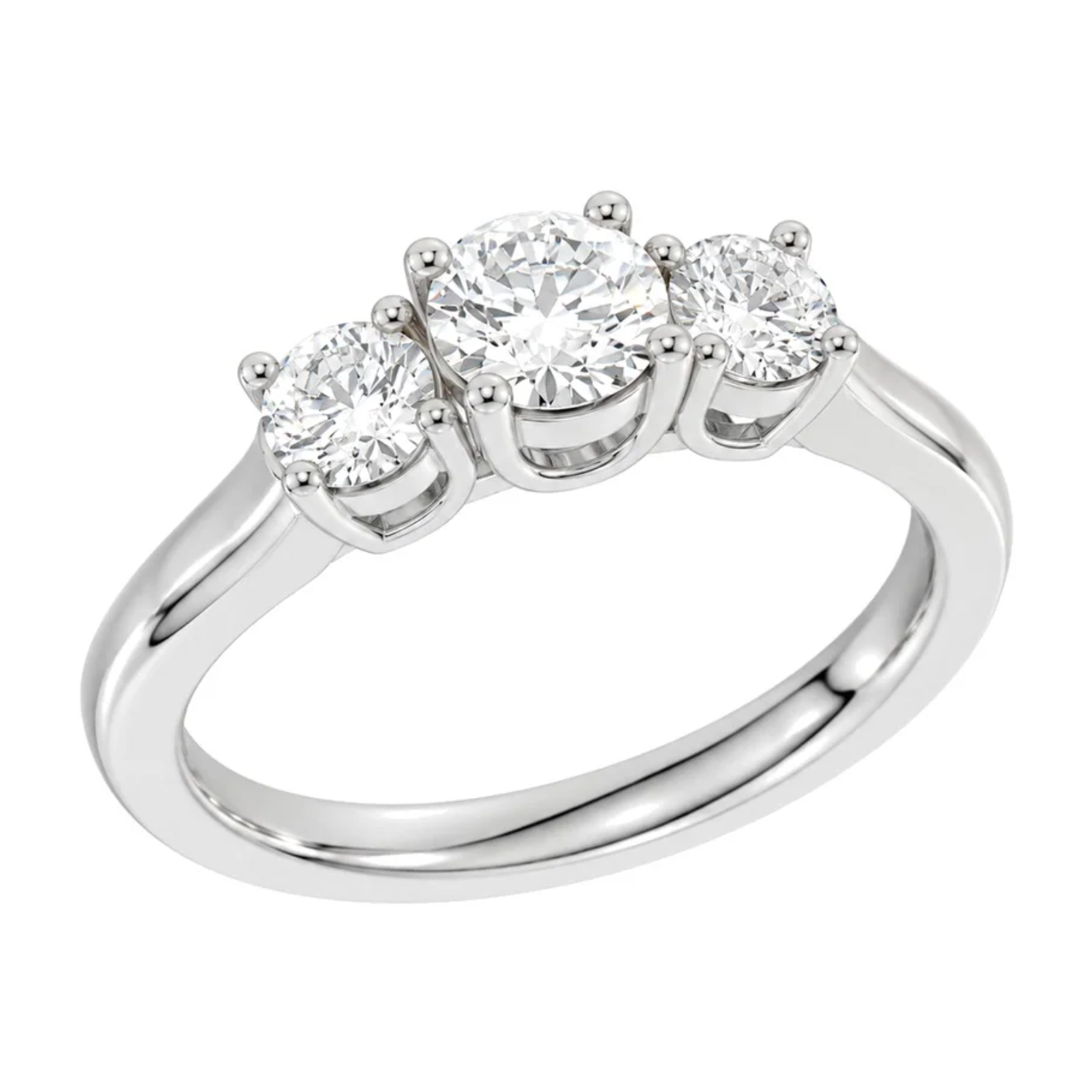 Diamantring i Hvitt Gull og tre Diamanter 1,00 ct TW/SI – Diamanthuset